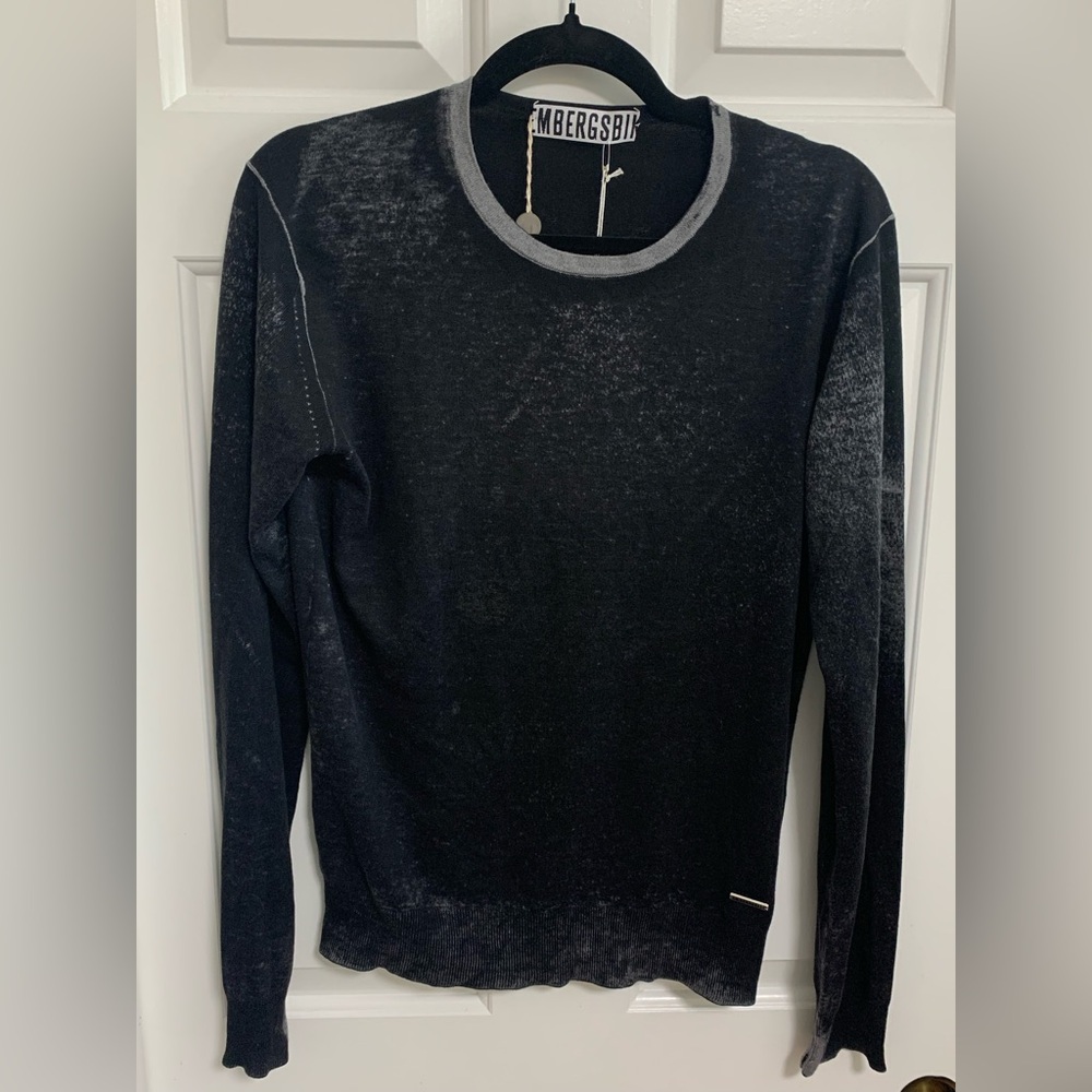 Bikkembergs Black Crewneck Sweater Smooth Knit